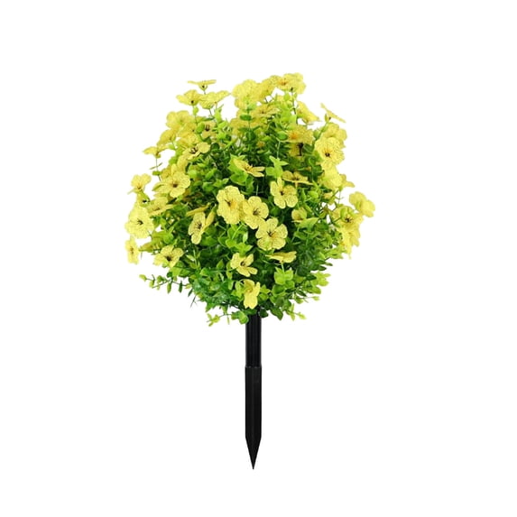 DefiDgd Outdoor Artificial Green Plant Ground Stake Bush,Faux Greenery Bush Ornament for Outdoor Yard Patio Lawn Porch Garden Landscaping Holiday Daily Home Decoration(PP)