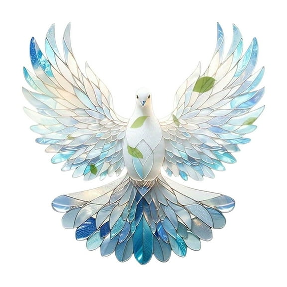 DefiDgd Peace Dove Acrylic Ornaments Decor for Window Hanging,Window Hanging Dove Suncatcher for Christmas Tree Decorations Wedding Window Centerpieces Decoration