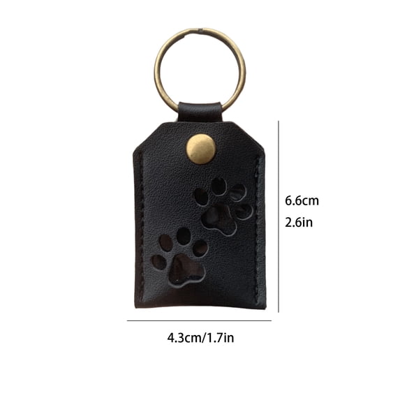DefiDgd Pet Hair Storage Keychain,Pet Paw Pattern Keychain,Pet Memorial Gift Keyring, Handmade Key Holder for Pet Commemorative(Black)