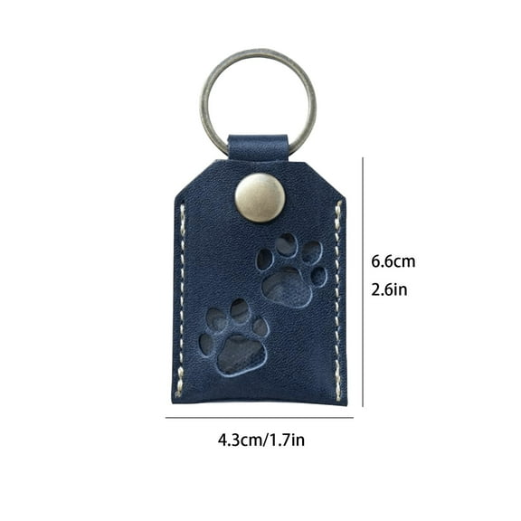 DefiDgd Pet Hair Storage Keychain,Pet Paw Pattern Keychain,Pet Memorial Gift Keyring, Handmade Key Holder for Pet Commemorative(Navy)