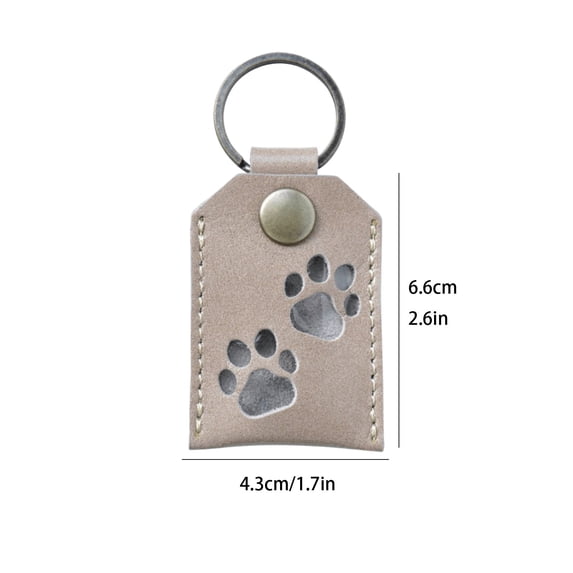DefiDgd Pet Hair Storage Keychain,Pet Paw Pattern Keychain,Pet Memorial Gift Keyring, Handmade Key Holder for Pet Commemorative(Silver)
