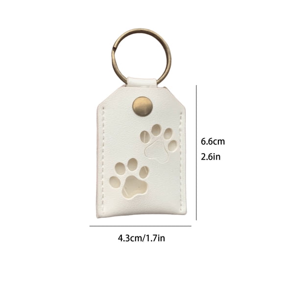 DefiDgd Pet Hair Storage Keychain,Pet Paw Pattern Keychain,Pet Memorial Gift Keyring, Handmade Key Holder for Pet Commemorative(White)