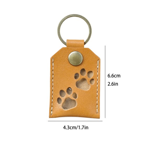 DefiDgd Pet Hair Storage Keychain,Pet Paw Pattern Keychain,Pet Memorial Gift Keyring, Handmade Key Holder for Pet Commemorative(Yellow)