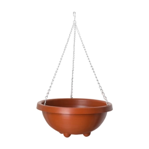 DefiDgd Plastic Hanging Flower Planter Pot with Metal Hanging Chain,Breathable Planter Container for Indoor Outdoor Greenery,Balcony Patio Garden Home Decor(CC)