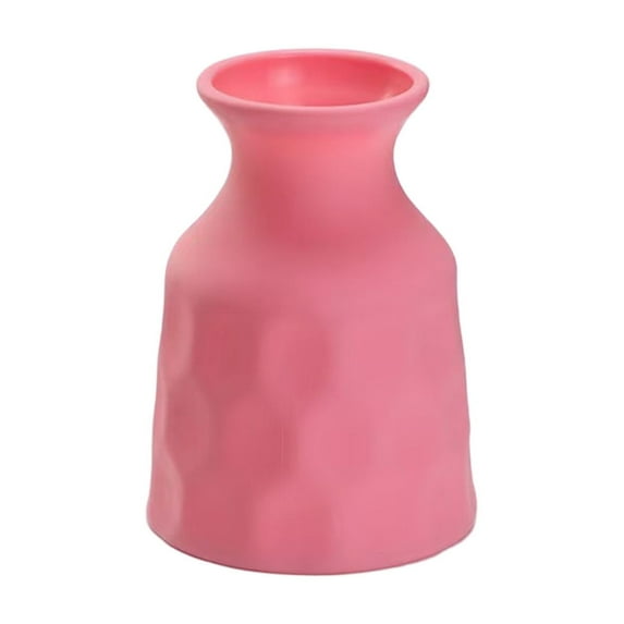DefiDgd Plastic Short Necked Vase for Flowers Table Decor,Modern Decorative Vase,Suitable For Weddings Events Decoration Offices Home Decoration(Pink)