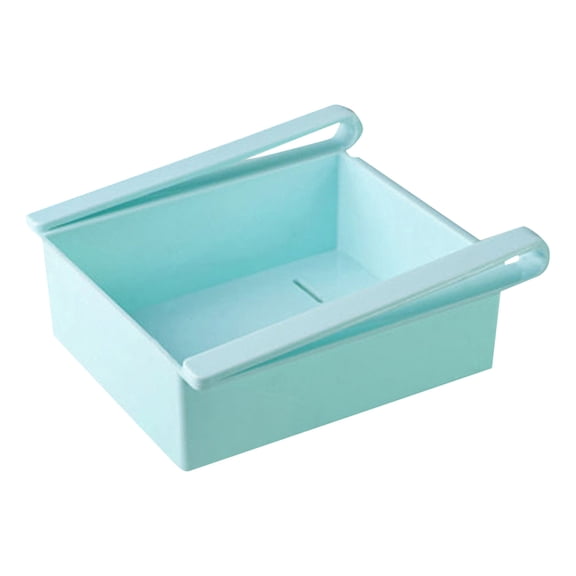 DefiDgd Refrigerator Drawer Organizer Bins,Clear Stackable Adjustable Pull Out Fridge Organizers,for Kitchen Office Fruits Vegetables Drinks Snack Food(Blue)