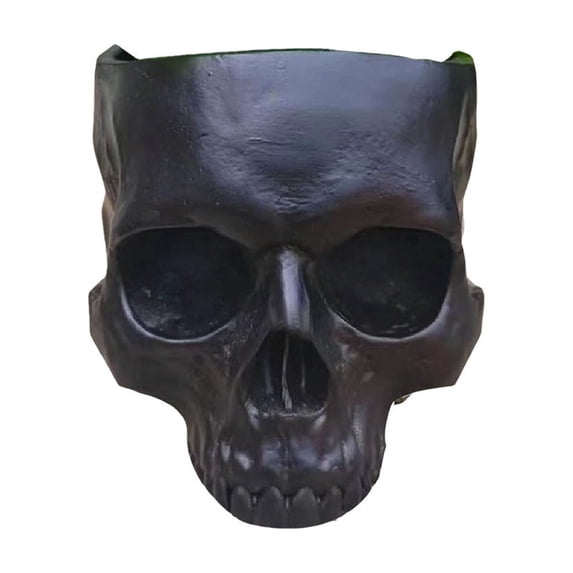 DefiDgd Resin Small Skull Shaped Planter Pot,Multi FunctionStorage Bowl for Candy Snacks Succulent Cactus,Gothic Desktop Ornament for Halloween Home Office Indoor Tabletop Decor(Black)