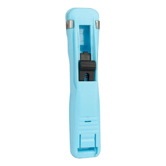 DefiDgd Reusable Handheld Paper Clam Clip Dispenser with 100 Metal Refill Clips,Portable Fast Paper Clip Tool for Office Home Documents Supplies(Light Blue)