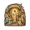 thumbnail image 1 of DefiDgd He Is Risen Jesus Empty Tomb Wooden Figurines Table Ornament,Christian Scene and Cross for Home Office Shelf Tabletop Religious Christian Gifts Decoration(K), 1 of 9