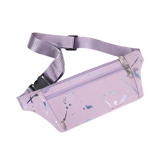 DefiDgd Running Waist Pack for Men Women,Lightweight Waterproof Sports Belt Bag for Travel Running Hiking Workout Dog Walking Outdoors Sport Fishing Waist Pack Bag Carrying All Phones(Purple)