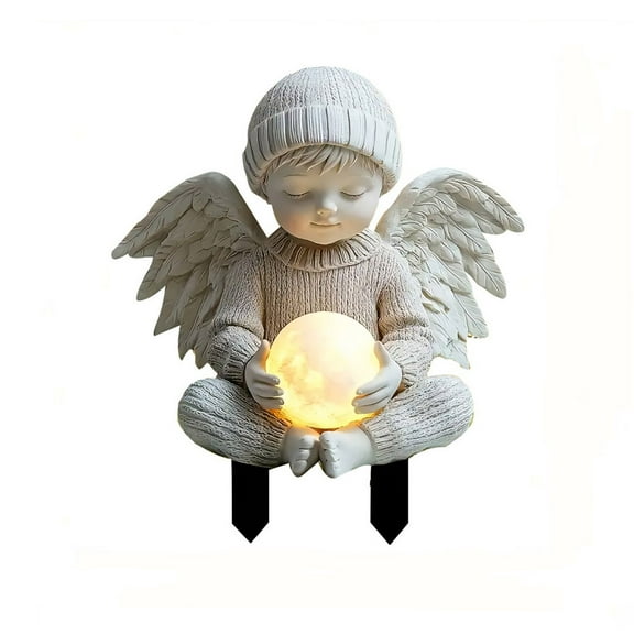DefiDgd Small Angel Garden Stake Decor,2D Flat Acrylic Angel Yard Sign,Indoor Outdoor Garden Patio Yard Lawn Pot Plants Landscaping Decor(B)