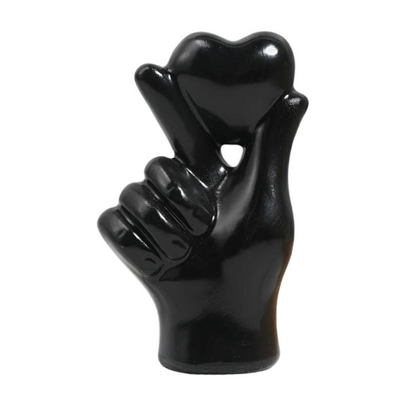 DefiDgd Small Heart Shaped Hands Sculpture Decor Table Ornament,Love Finger Statue Modern Home Decor for Valentine's Day Birthday Party Home Decoration(Black)