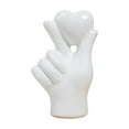 thumbnail image 1 of DefiDgd Small Heart Shaped Hands Sculpture Decor Table Ornament,Love Finger Statue Modern Home Decor for Valentine's Day Birthday Party Home Decoration(White), 1 of 6
