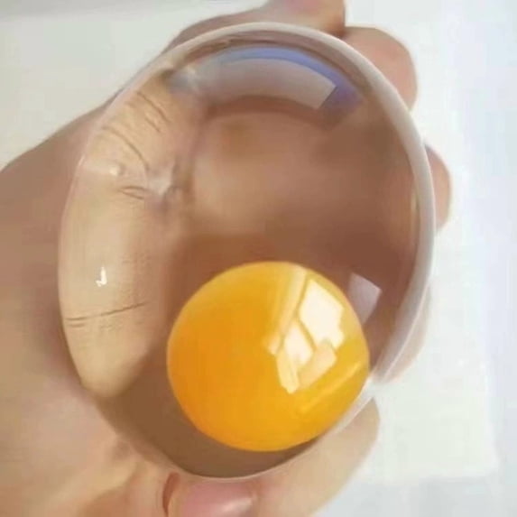 DefiDgd Soft Clear Egg Yolk Squeezing Prop,Stress Relief Tool for Men and Women,Funny Anxiety Relief Fake Food Prop,Gift for Birthday Party Favors(A)