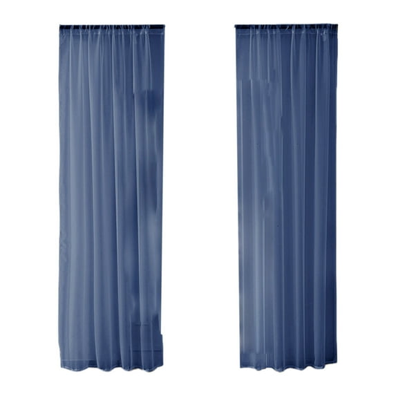DefiDgd Solid Color Lightweight Sheer Curtains,Rod Pocket Style Window Curtain Panels for Living Room Bedroom Bedroom Yard Kitchen Home Decoration(Blue)