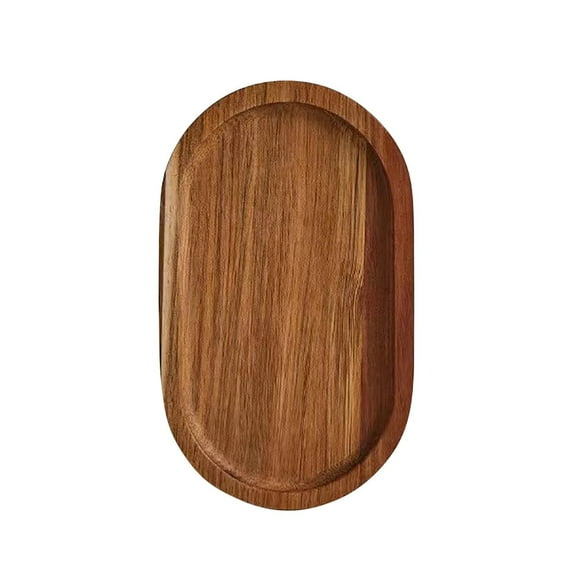 DefiDgd Solid Wooden Serving Platters,Oval Trays Charcuterie Boards,Lightweight Round Decorative Serving Tray for Dinner Breakfast Snack Plant Home Decoration