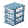 thumbnail image 1 of DefiDgd Tabletop Plastic Drawer Organizer,Transparent 3 Layer Desktop Storage Container Case,Stackable Compact Storage Box for Bathroom Bedroom Shelf Office Home Classroom(Blue-Low Grids), 1 of 6