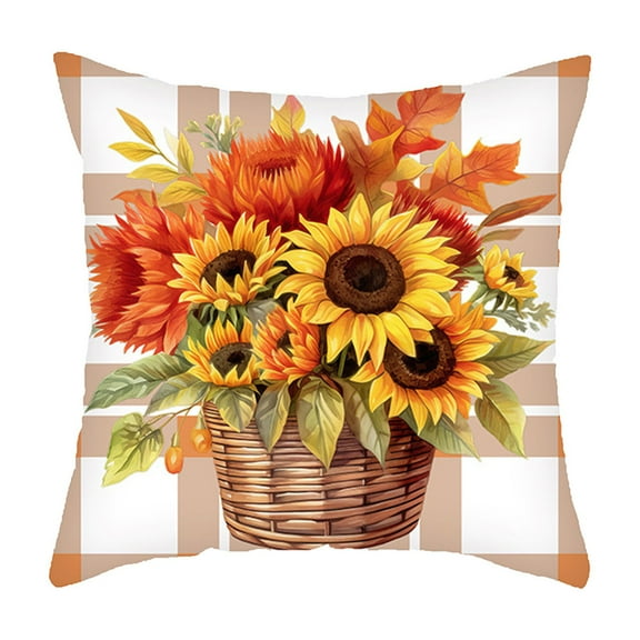 DefiDgd Thanksgiving Fall Pumpkin Throw Pillow Covers,Farmhouse Decorative Pillow Cases for Sofa Bed Couch Harvest Thanksgiving Day Outdoor Home Decor(C)