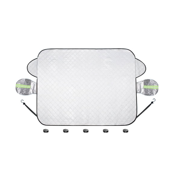 DefiDgd Thickened Car Snow Car Cover,Widened Hood Windows Protector with Cotton Liner,All Weather Scratch-Resistant Insulation Car Body Protector,Universal for Most Car(B)