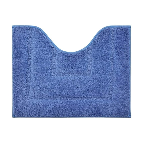 DefiDgd Toilet Rugs U Shaped Bathroom Rug,Non Slip Toilet Mats for Bathroom Floor Machine Washable Super Absorbent Contour Bath Rugs(Blue)