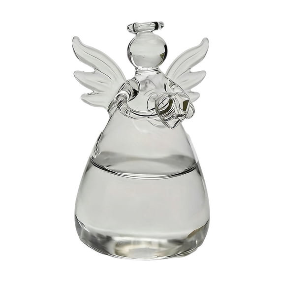 DefiDgd Transparent Glass Vase,Angel Shaped Minimalist Style Flower Vase for Modern Home Living Room Dining Table Centerpiece Decor,Wedding Birthday Gift(A)