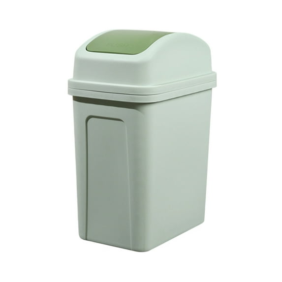 DefiDgd Trash Can with Swing Lid,Plastic Tall Trash Can, Plastic Waste Bin with Press top Lid,Suitable for Kitchen Bathroom Bedroom Living Room Office(Green)