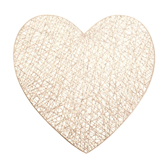 DefiDgd Valentine's Day Heart Placemats,Hollow Out Design Love Heart Place Mats for Valentine's Day Theme Wedding Anniversary Party Table Home Decorations(Gold)