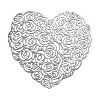 DefiDgd Valentine's Day Heart Shaped Placemats,Plastic Heart Shaped Place Mats Non Slip Heat Resistant Placemats for Valentines Day Indoor Outdoor Party Table Decoration(Silver)