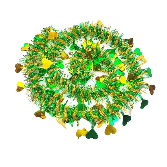 DefiDgd Valentine's Day Heart Tinsel Garland,Colorful Glitter Hanging Garland Decorations for Valentine's Day Birthday Weeding Party Indoor Outdoor Home Decoration(Green)