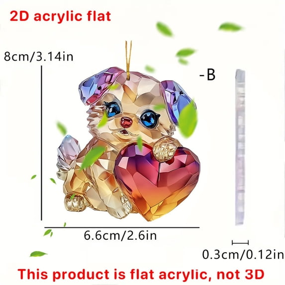 DefiDgd Valentine's Day Holiday Theme Pendant,2D Flat Acrylic Hanging Ornament for Car Rearview Mirror Window Door Bag Pag Home Decorations Accessories(I)