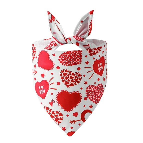 DefiDgd Valentine's Day Pet Apparel,Heart Pattern Cute Dog Cat Scarf for Birthday Pets Costume Accessories(D)