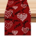thumbnail image 1 of DefiDgd Valentine's Day Red Heart Painted Tablecloth,Washable Reusable Fabric Table Cloth Table Cover for Wedding Dinner Table Kitchen Party Home Decor(A), 1 of 7
