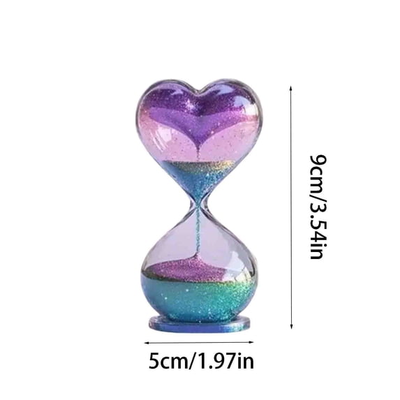 DefiDgd Valentine's Day Romantic Table Standing Statue Ornament with Rotating Base,2D Flat Acrylic Table Decoration for Holiday Office Desktop Home(Heart Hourglass)