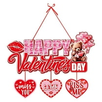 DefiDgd Valentines Day Door Hanging Sign,Paper Door Wreath for Front Door,for Wedding Holiday Rustic Farmhouse Outdoor Wall Window Home Decor