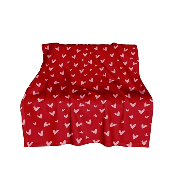 DefiDgd Valentines Day Throw Blanket,Soft Warm Lightweight Hearts Pattern Throw Blanket for Home Bed Sofa Couch Chair All Seasons Decration,Home Decor(A)