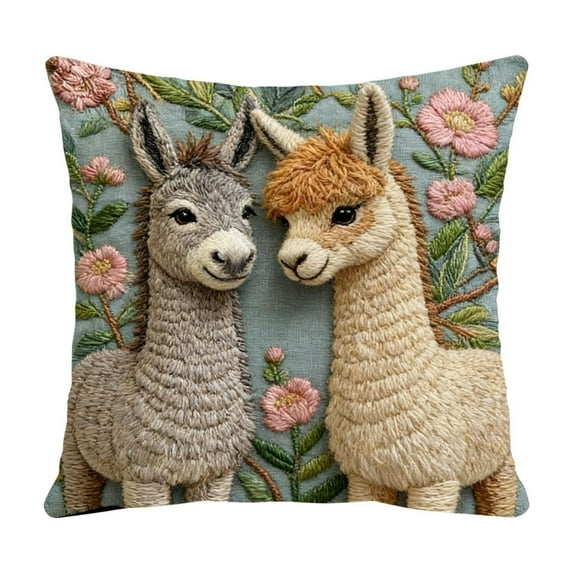 DefiDgd Vintage Animal Floral Velvet Throw Pillow Covers Home Decor,Three Dimensional Design Retro Pillowcase Cushion Cover for Bed Sofa Living Room Decoration(H)