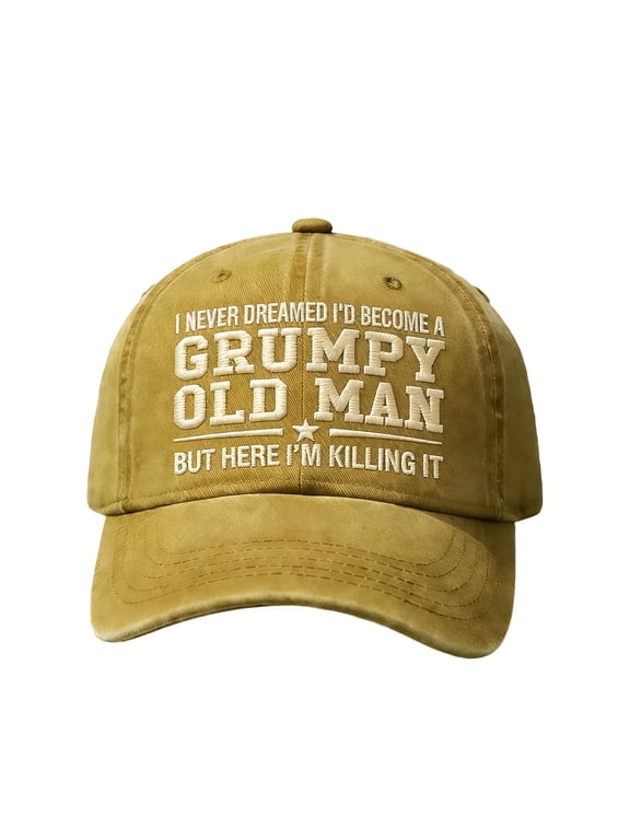 Vintage Embroidered Baseball Cap,Funny Slogan Casual Headwear Gift for Men,Daily Outdoor Fishing Travel Accessory(B)
