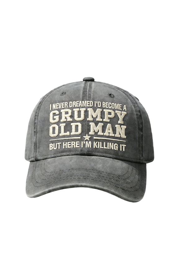 Vintage Embroidered Baseball Cap,Funny Slogan Casual Headwear Gift for Men,Daily Outdoor Fishing Travel Accessory(E)