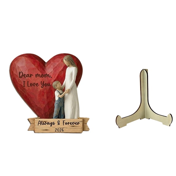 DefiDgd Vintage Rustic Wooden Heart Table Decor,2026 Happy Mother's Day Farmhouse Table Decoration for Wedding Mother's Day Holiday Party Gift Photo Props(C)