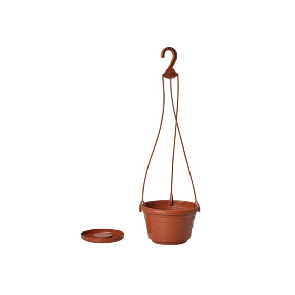 DefiDgd Wall Mounted Plant Pots with Chain,No Drilling Vertical Garden Hanging Flower Basket for Wall Window Balcony Indoor Outdoor Home Garden Decoration(Brown)