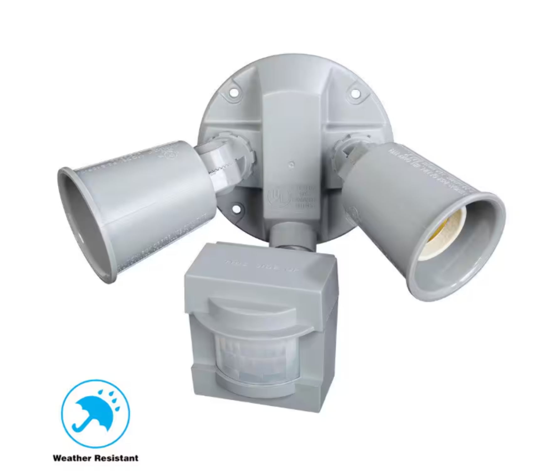 Defiant 110 Degree Motion Sensor Grey Two-Light Outdoor Flood Light