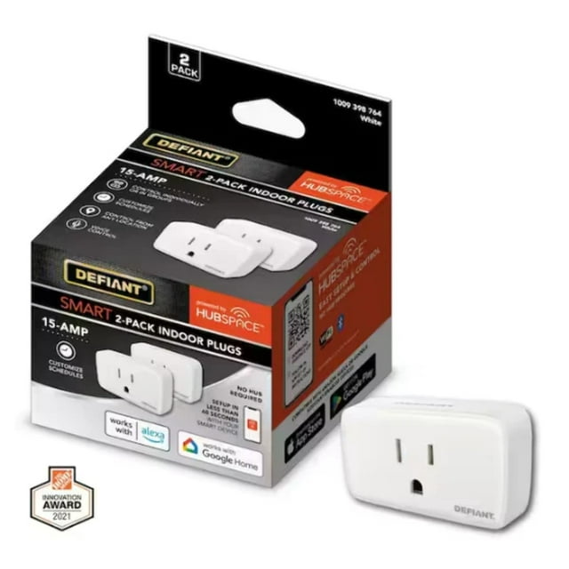 Defiant 15 Amp 120-Volt Indoor Smart Plug Timer Wi-Fi Bluetooth Single ...