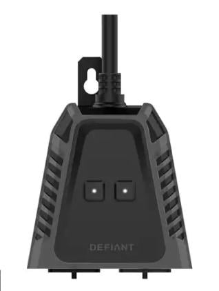 Defiant 15 Amp 120-Volt Smart Wi-Fi Bluetooth Outdoor Plug with 2 Outlets  Powered by Hubspace, Black 