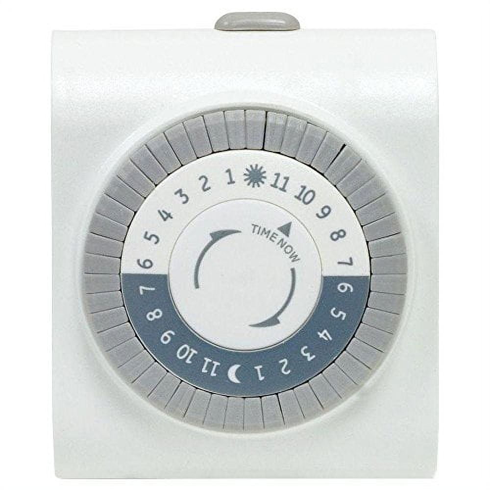 White and Gray 24-Hour Plug-In Mechanical Timer