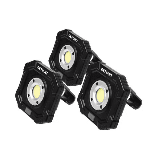 Defiant 600 Lumens Compact Utility Lights with Magnetic Hook (3-Pack) NEW!