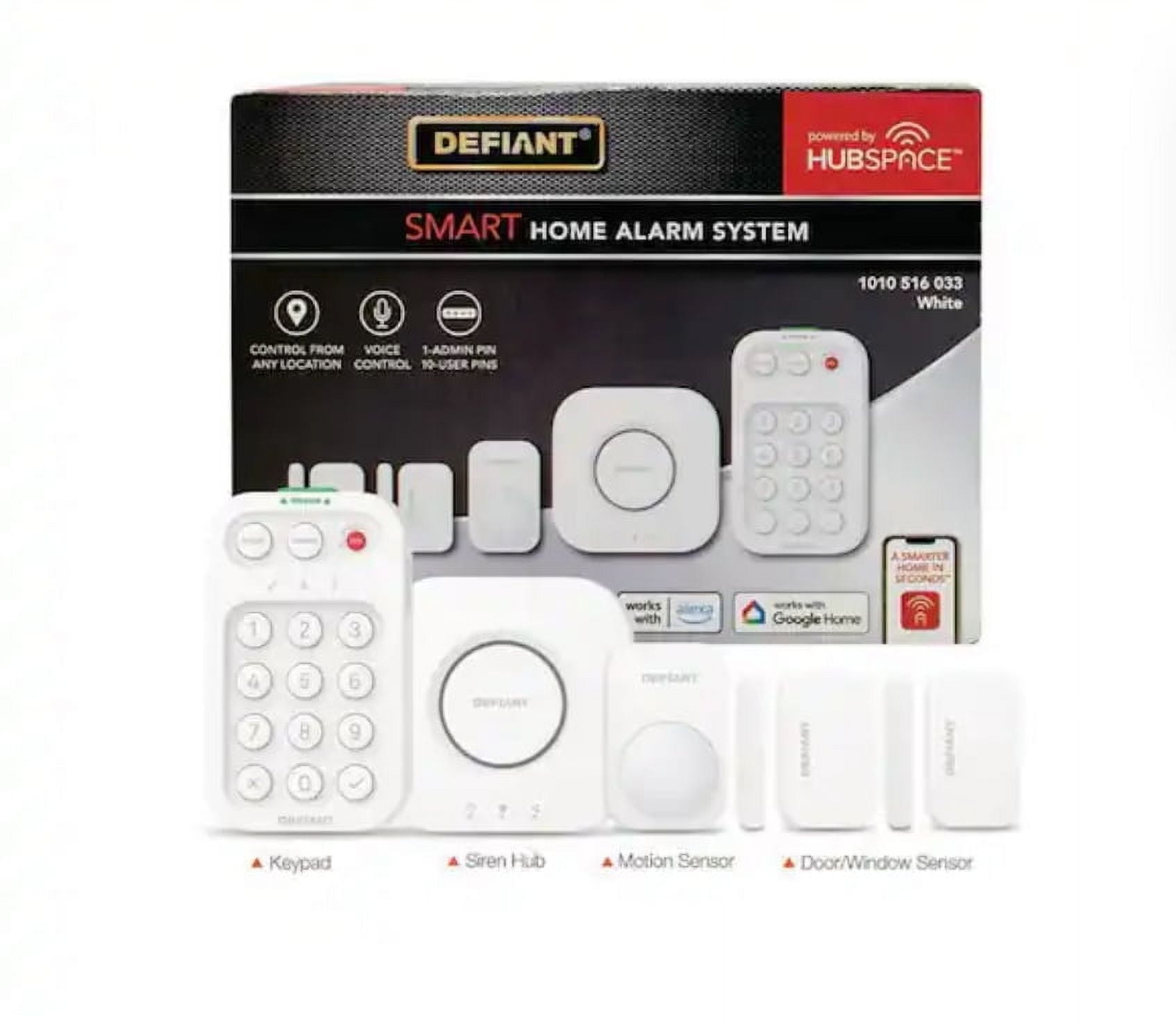 Defiant Smart Home Alarm Kit with WiFi and Bluetooth, Powered by Hubspace (5-Piece)