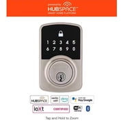 Defiant Square Compact Satin Nickel Electronic Single Cylinder Deadbolt Wi-Fi Enabled Powered by Hubspace