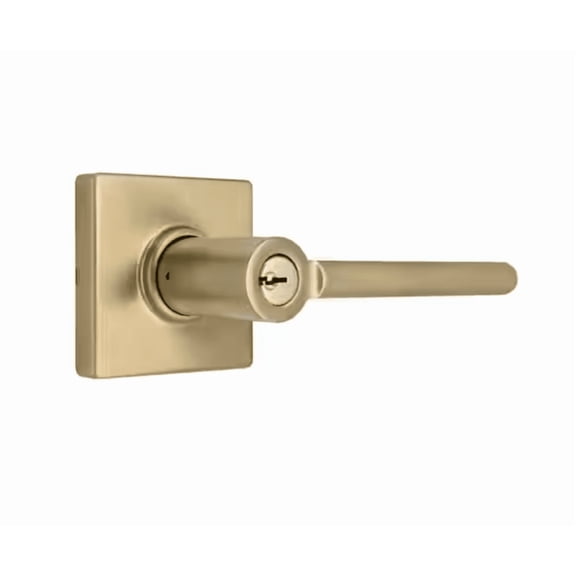 Defiant Tonebridge Brushed Gold Keyed Entry Door Handle with Square Rose
