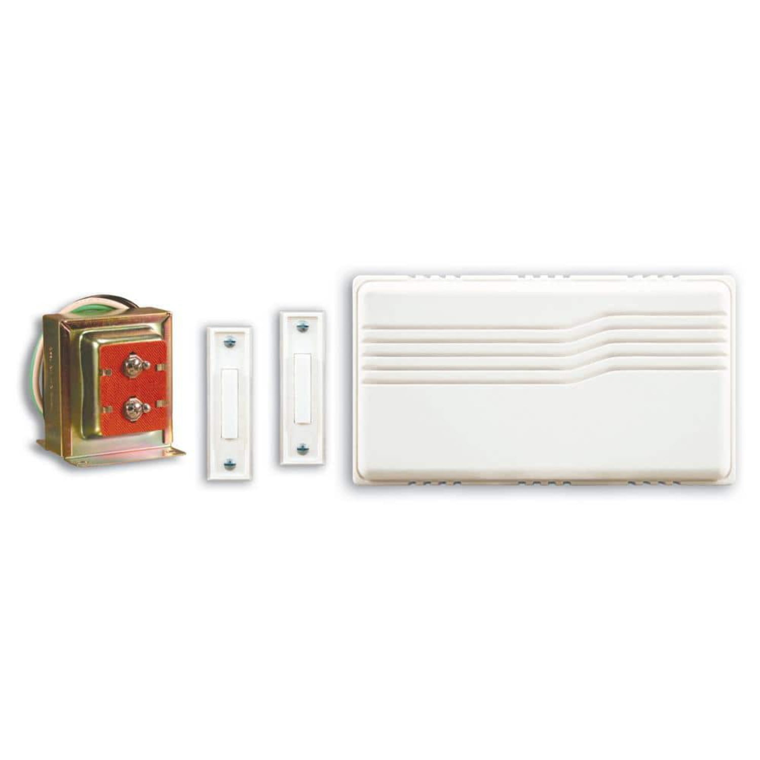 Defiant Wired Contractor Doorbell Kit with 2 Wired Push Buttons, White ...