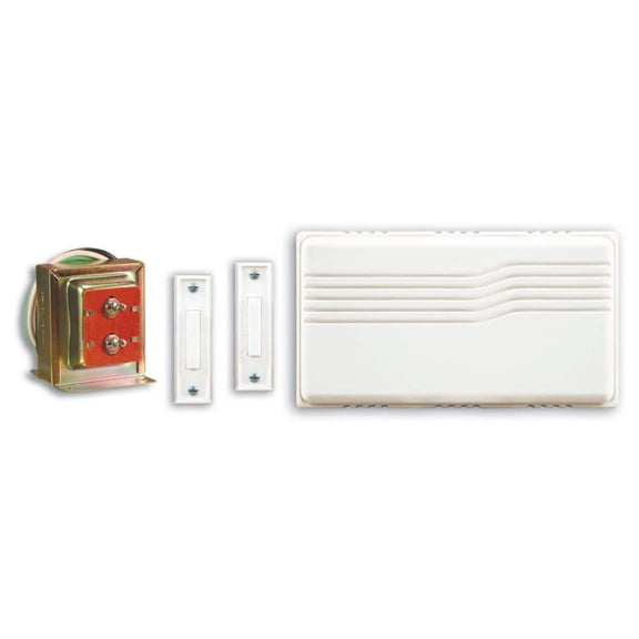 Defiant Wired Contractor Doorbell Kit with 2 Wired Push Buttons, White